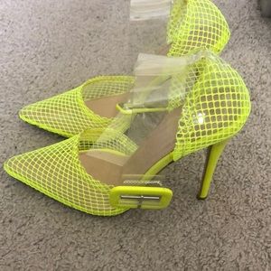 Neon yellow heels
